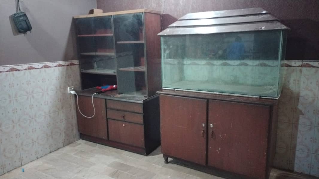 Showcase and big size two door cabinate for sale Rs. 20000 both 0