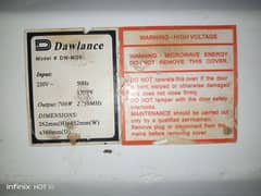 Dawlance microwave oven urgent for sale working well.