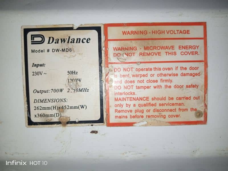 Dawlance microwave oven urgent for sale working well. 0