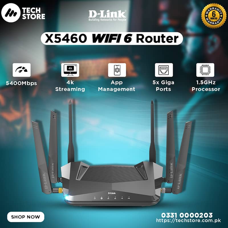 D-LINK DIR-X5460 EXO AX5400 WI-FI 6 ROUTER Branded Used (With Box) 0