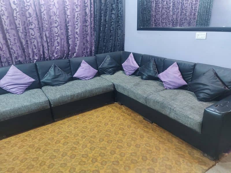 2 sofa sets. .  L. shape for lounge n 3+1+1+deewan is for drawing room 1