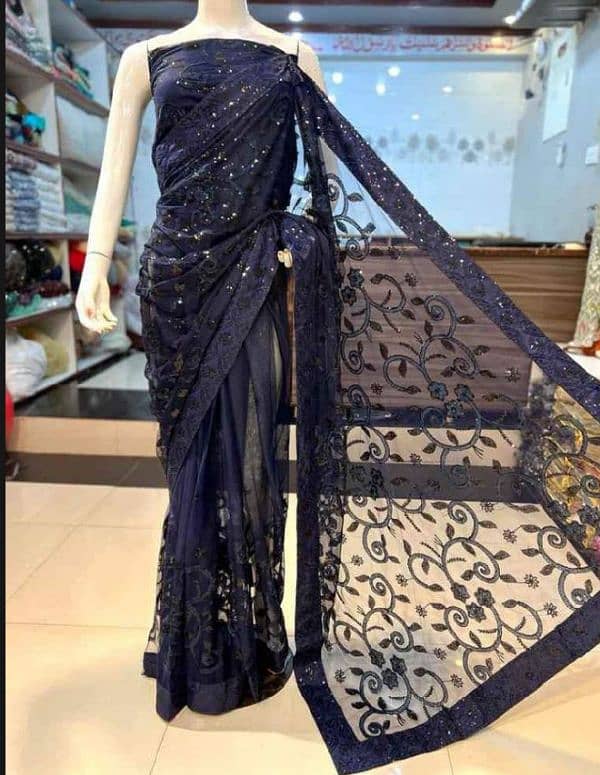 3 piece saree new condition black color  S size 1