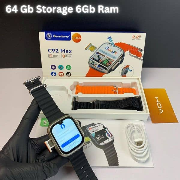 C92 Max Dual Camera 4G Smartwatch Android Fast Sim Supported Watch. 0