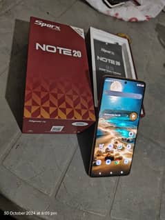 Sparx Note 20, 8GB/256GB Dual sim 10/10 PTA approved.