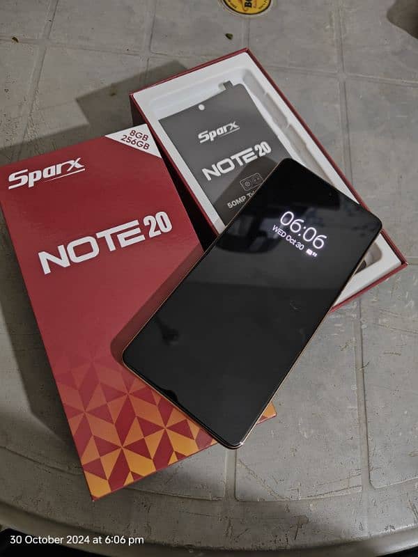 Sparx Note 20, 8GB/256GB Dual sim 10/10 PTA approved. 2