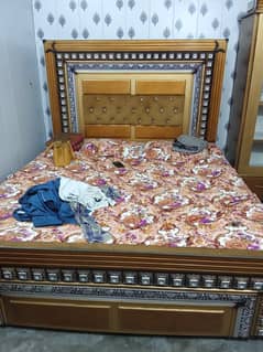 Bed set with Mattress , side tables and almira, dressing or showcase