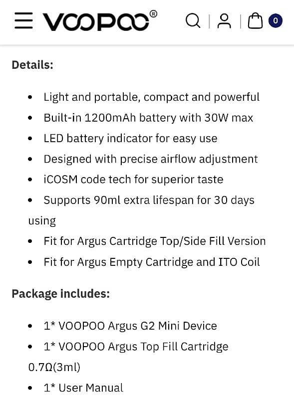 VOOPOO ARGUS G2 mini and 1200mAh Battery. . . 2