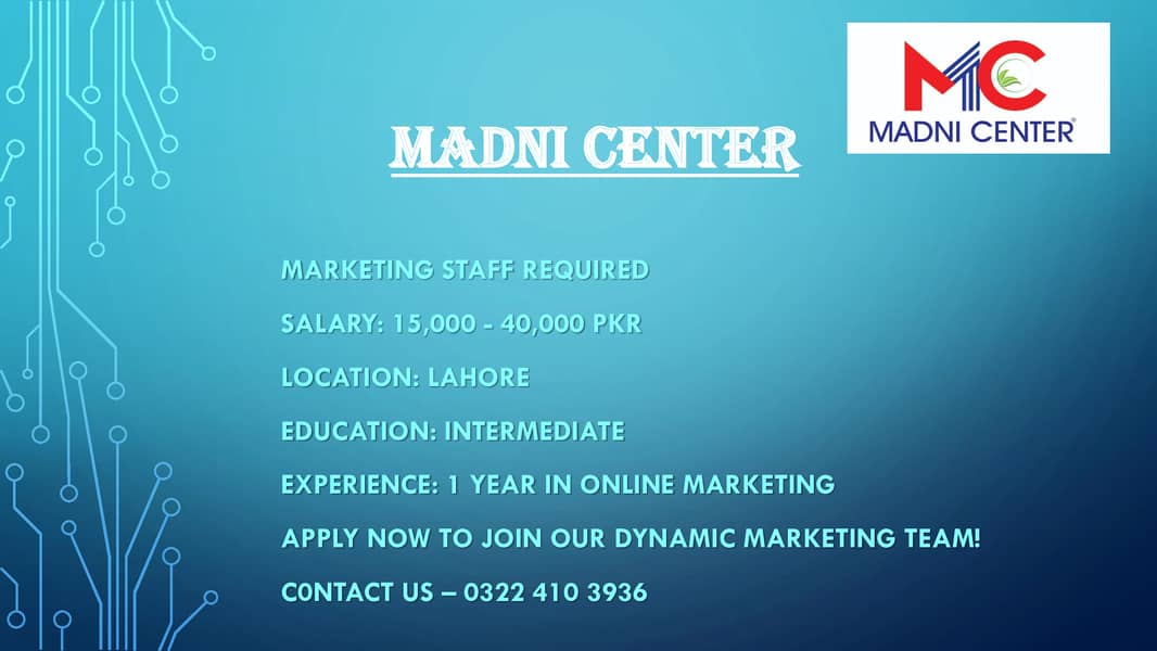 REQUIRED MARKETING STAFF 1