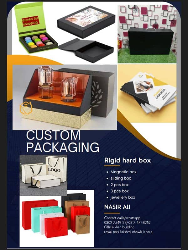 Printing service paper bags/rigid boxes/card box/flyer/sweet box/cake 0