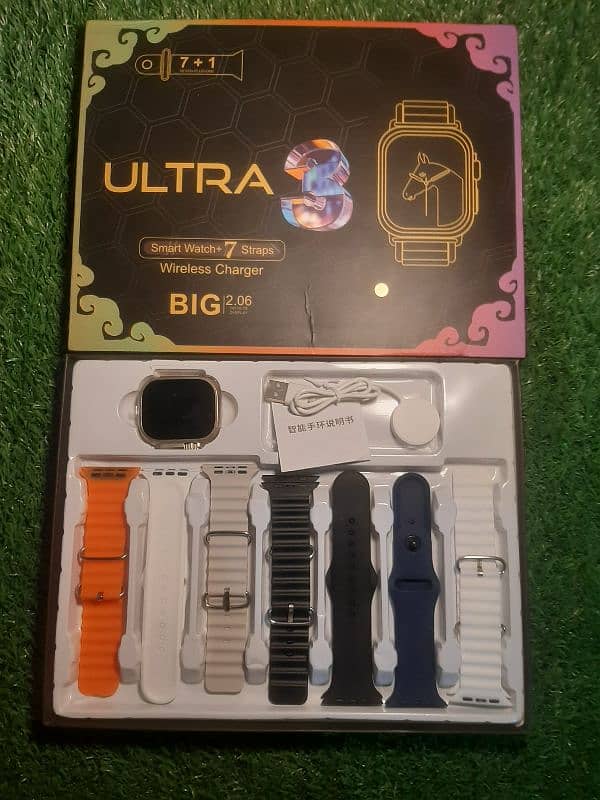 S100 Ultra 3 Smart Watch With 7 straps And Wireless Charging 0