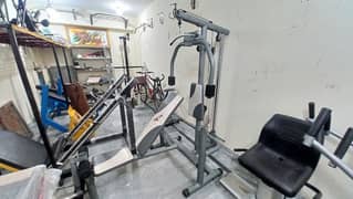 multi station home gym butterfly bench press trainer lat pull down dip