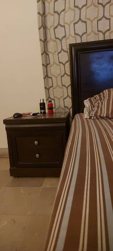 Single Bed with mattress and side table 2