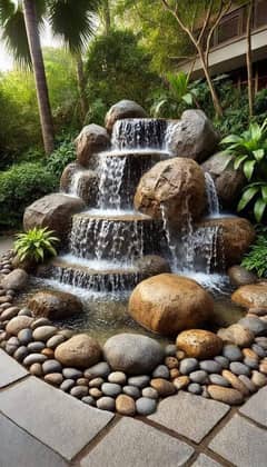 outdoor waterfalls in fountain