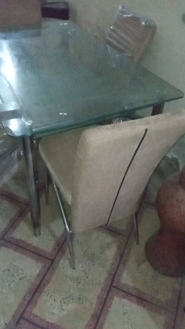 Glass Dining Table(10 mm) with four Chairs 1