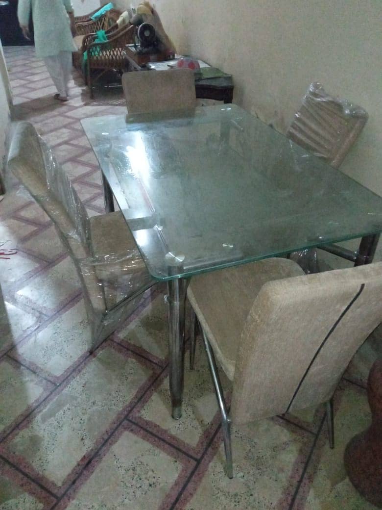 Glass Dining Table(10 mm) with four Chairs 3