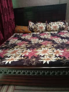 wooden double bed sale in good condition