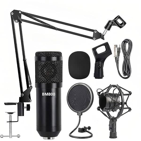 V10 BM-800 PODCAST CONDENSER MICROPHONE SET WITH LIVE SOUND CARD 0