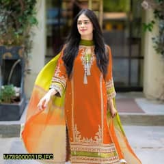 2 PC's women stitched Lawan Embroidered suit