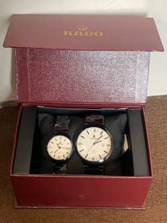 Premium Couple Watches in white or Black Colour with Rolex Box packing