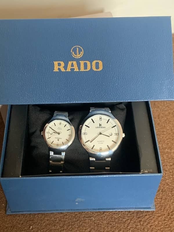 Premium Couple Watches in white or Black Colour with Rolex Box packing 3