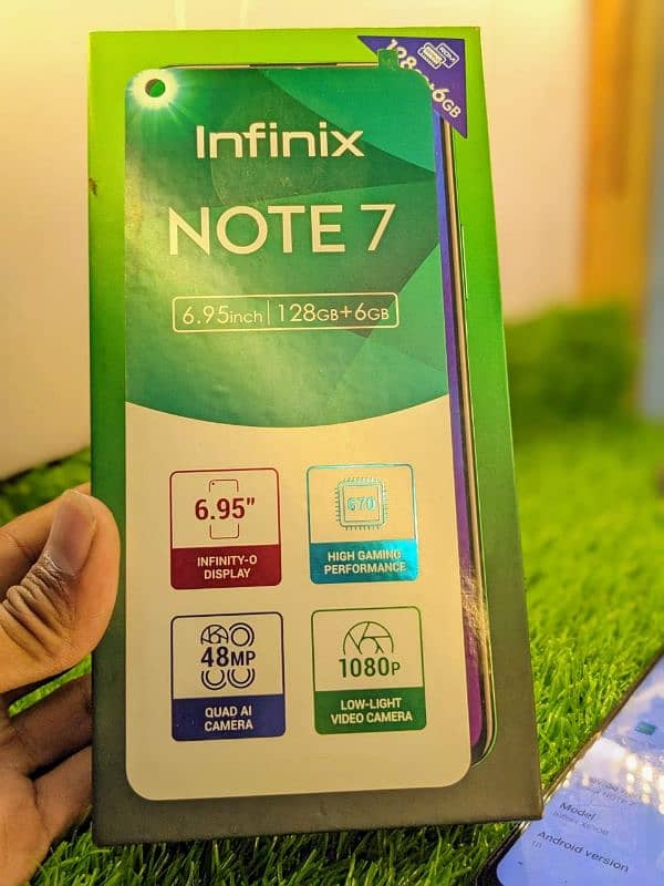 Infinix note 7 6/128 with box charger cable Dual sim PTA APPROVED 8