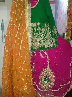 mehndi bridal dress ful goti work 0