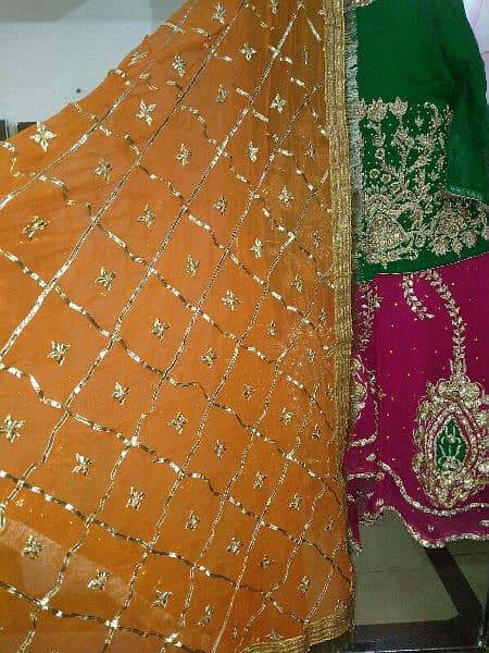 mehndi bridal dress ful goti work 1