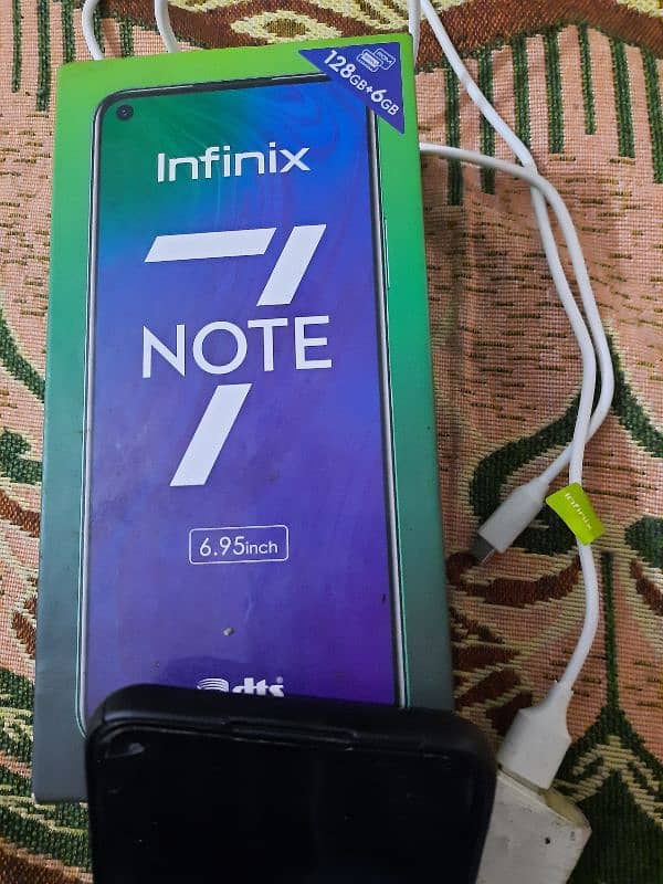 infinix note 7 6ram rom 128 with box original chger 11