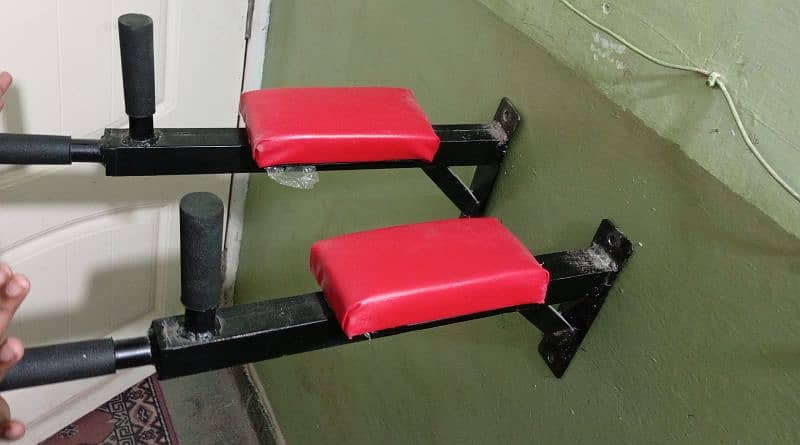 Fitness Wall Mounting Bar for Dips , leg raise and multiple exercises 0