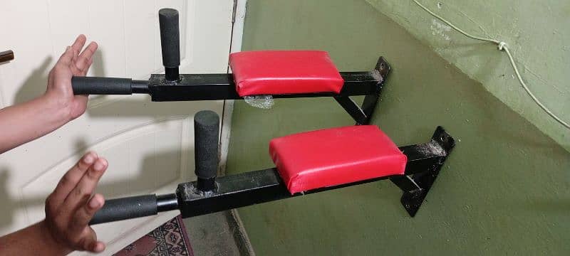 Fitness Wall Mounting Bar for Dips , leg raise and multiple exercises 3