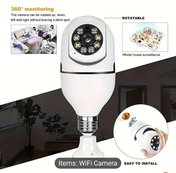 CCTV Wi-Fi camera rotate option and with light option available 1