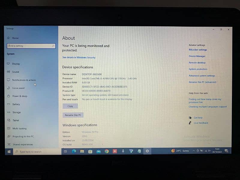 Dell Laptop core i5 4th gen 8