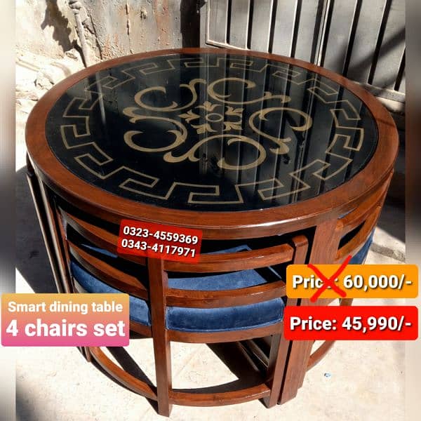 Smart dining table/round dining table/4 chair/6 chair/dining table 1