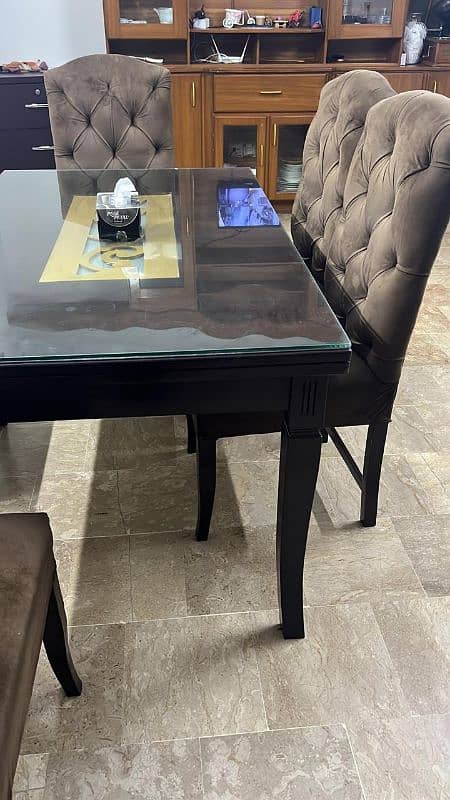 wooden dining table with 6 chairs for sale 2