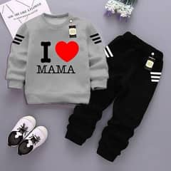 2 pcs girl's Fleese Printed  sweatshirt Tracksuit