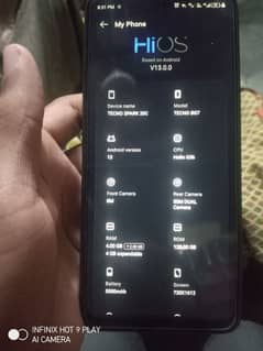 Tecno spark 20C for sale 4+4 128gb all ok just need money