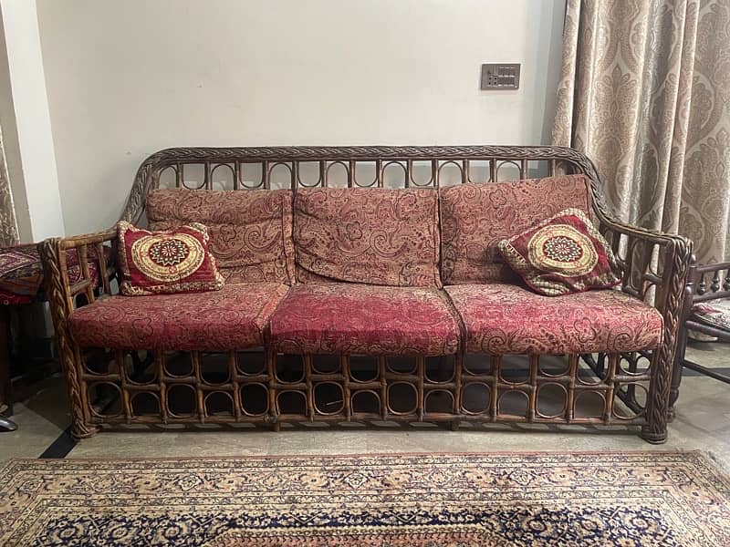 Can Wood Sofa With Extra Chairs 0