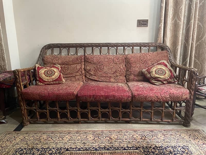 Can Wood Sofa With Extra Chairs 3