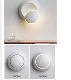 LED Modern Wall Beside Lamp Adjustable Round Moon Light Room Bathroom