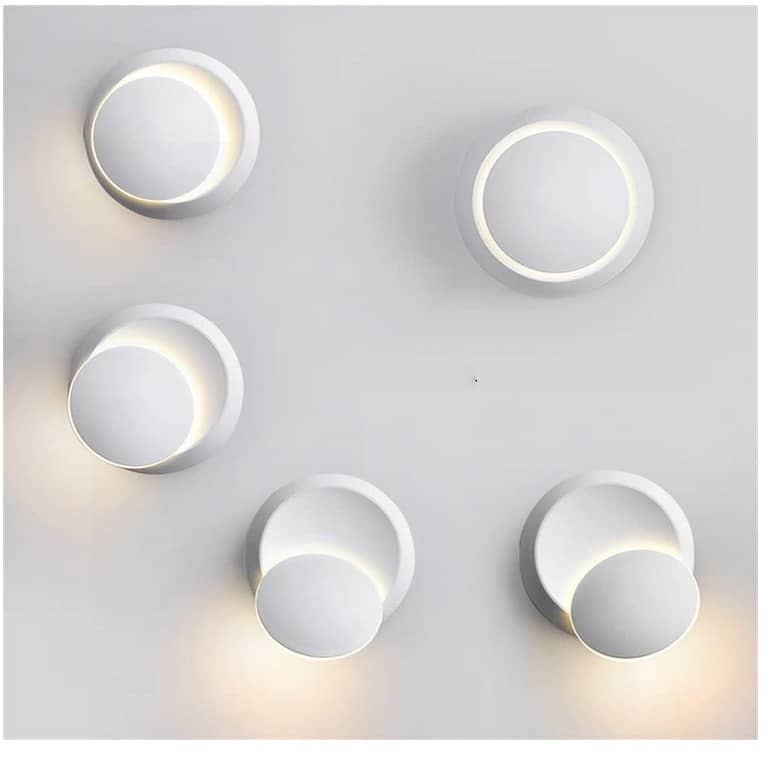 LED Modern Wall Beside Lamp Adjustable Round Moon Light Room Bathroom 2