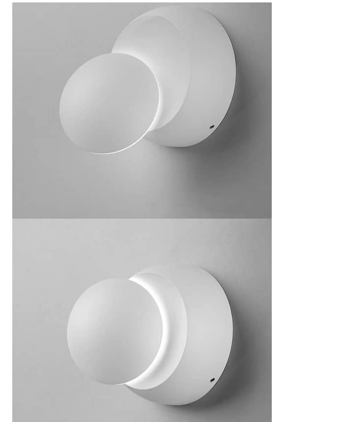 LED Modern Wall Beside Lamp Adjustable Round Moon Light Room Bathroom 6