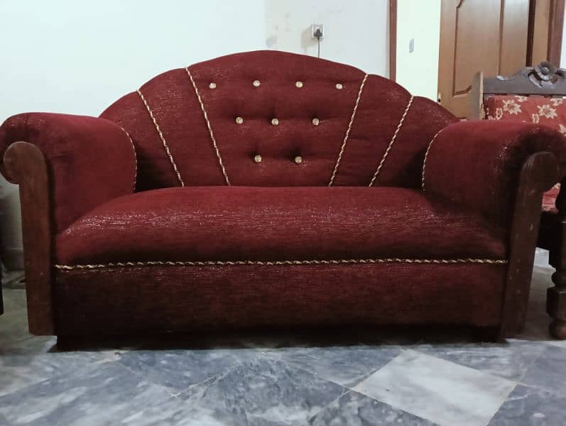 6 Seater Maroon Sofa for sale. 1