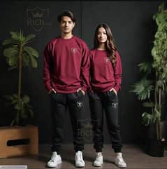 2 Pcs Unisex Fleece Plain Tracksuit (03273712764)