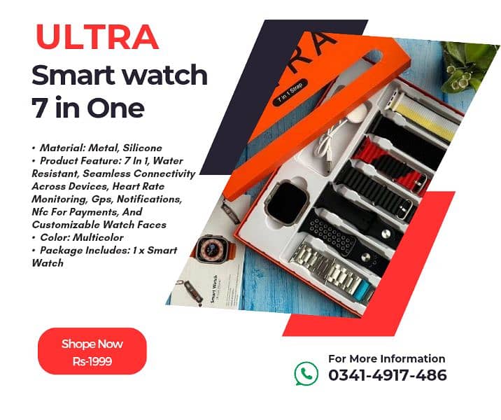 smart watch 7 in one with chain strap 0