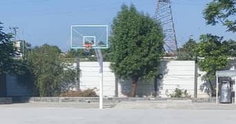 BASKETBALL FIXING GROUND POLE WITH Tempered Glass board