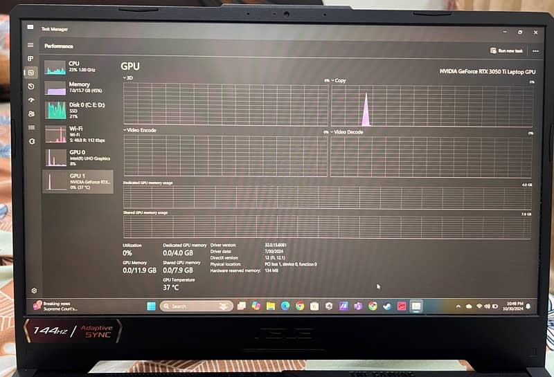 ASUS Tuf F15  i7 RTX 3050ti (Fx506HE) 7