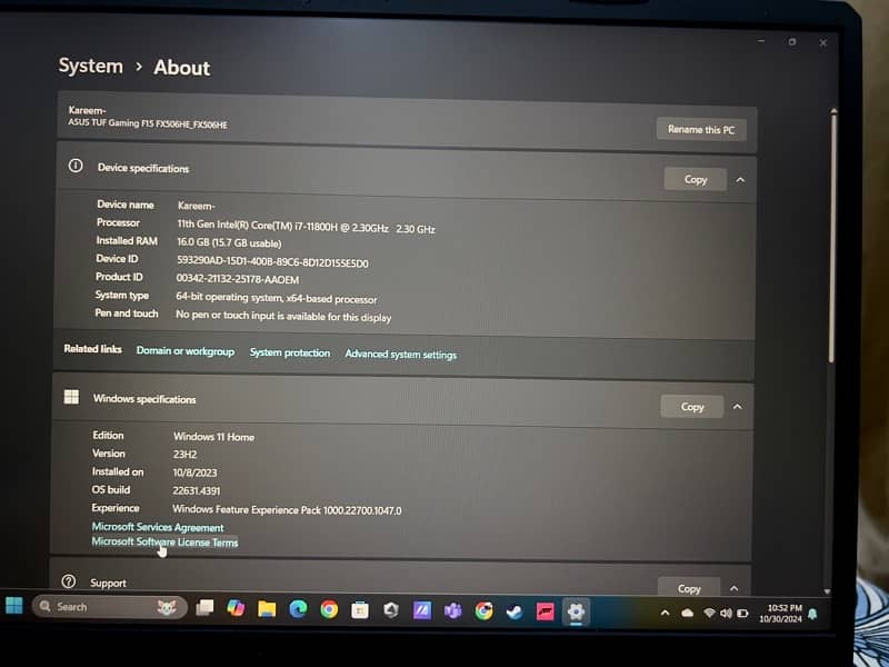 ASUS Tuf F15  i7 RTX 3050ti (Fx506HE) 9