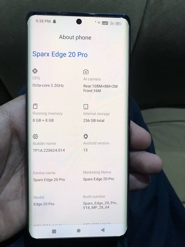 Sparkx Edge 20 pro, 16gb 256gb Full Box 10/10 5