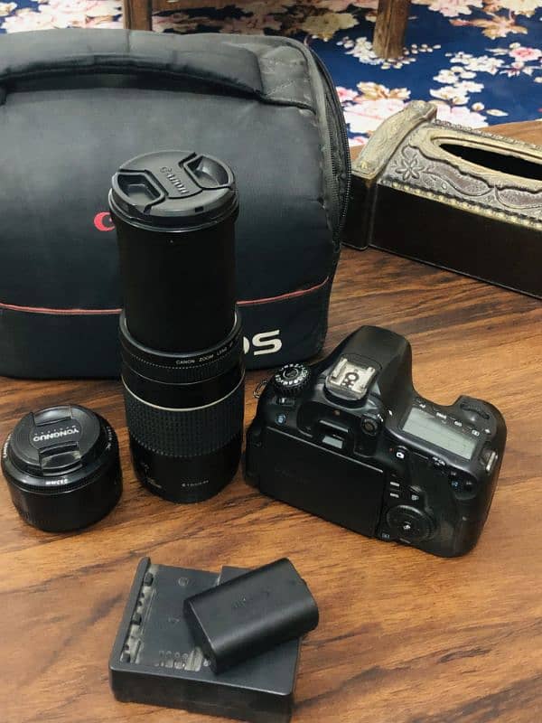 Canon 60D with 50 mm lens & 75-300 canon lens 3