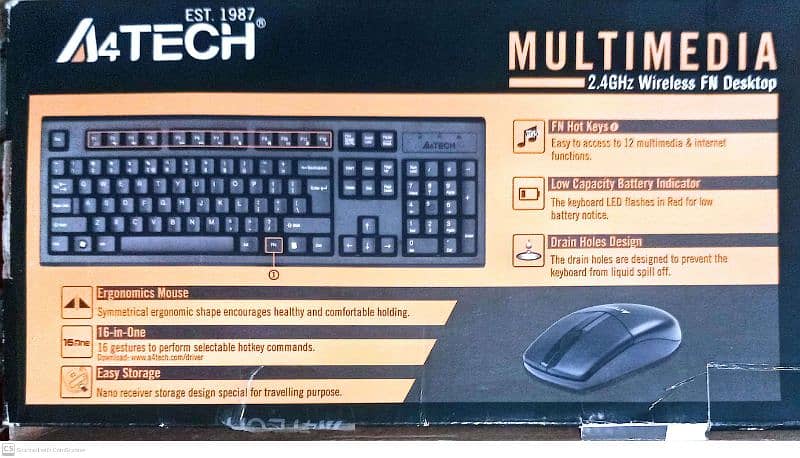 A4TECH Wireless Keyboard Mouse Pack 2